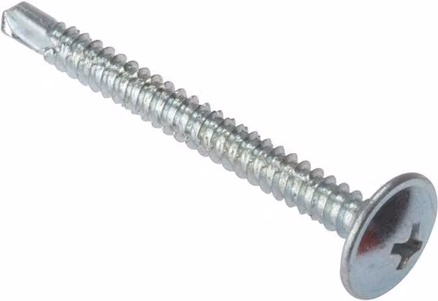 Forgefix Baypole Self-Drill Phillips Wafer Head Screws, Grey, 4.8 x 50mm, Box of 100