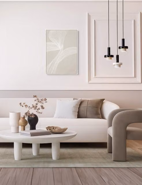 Gallery Direct Entwined Abstract Multicolour Rectangular Canvas Wall Art in White