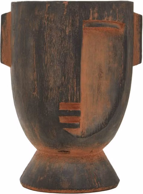 Orsina Darnell Large Rustic Face Planter in Brown Magnesia Fibreglass