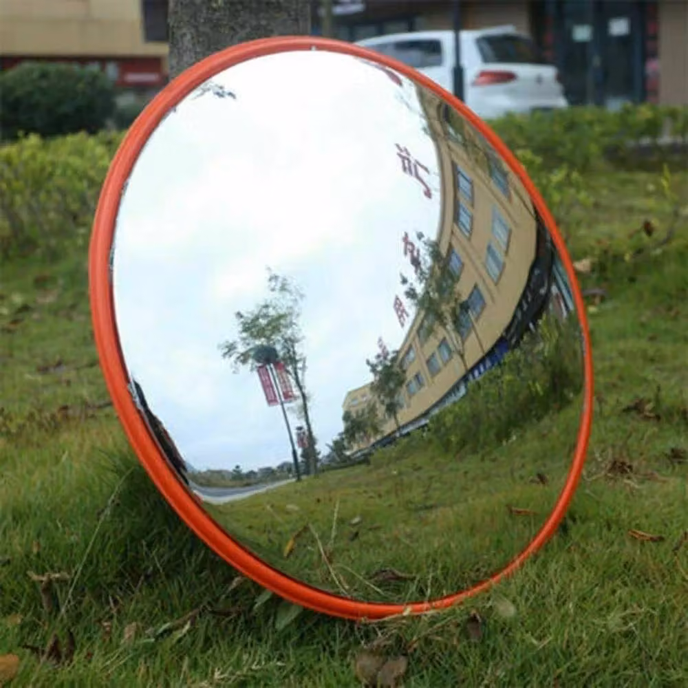 EONLION Orange 180 Degree Curved Convex Outdoor Road Mirror for Parking Lot Security, Diameter: 120 cm – 4