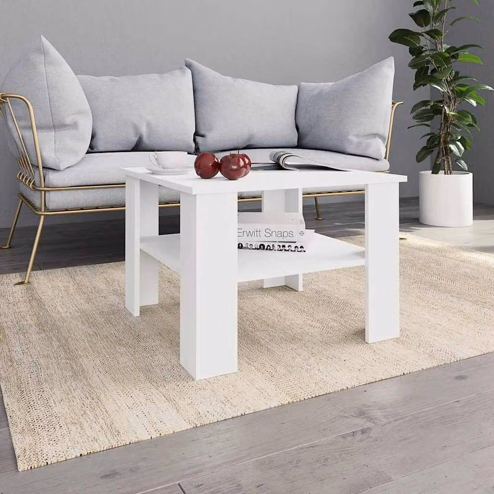 Berkfield Home Modern White Square Coffee Table W/D/H: 60 x 60 x 42 cm – 2