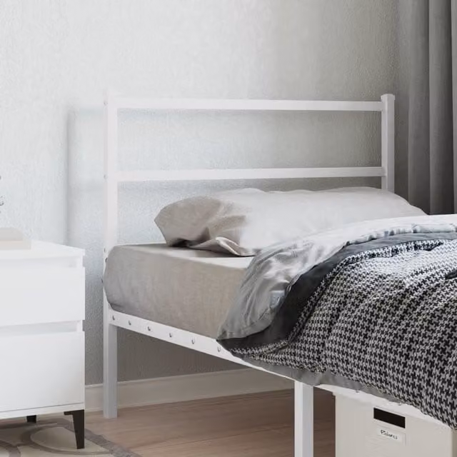 Berkfield Home Classic Metal Headboard in White, Width: 100 cm – 1