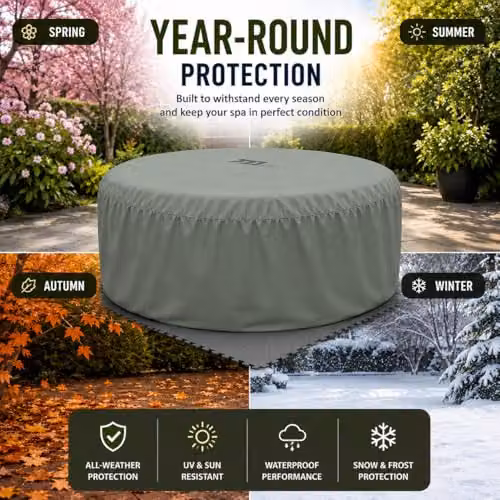 SHATCHI Thermal Round Hot Tub Cover, Grey, Diameter: 215 cm, Height: 70 cm – 7