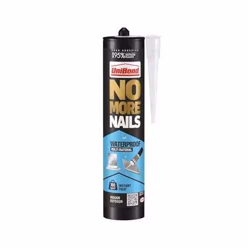 Unibond No More Nails Waterproof Instant Grab Mounting Adhesive Glue, 280ml White Cartridge