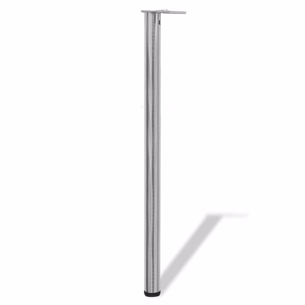 Berkfield Home Sturdy Height Adjustable Table Legs in Brushed Nickel Silver, Height: 110 cm – 2