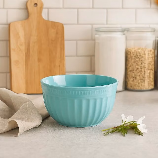 Orsina Round Melamine Mixing Bowl in Green