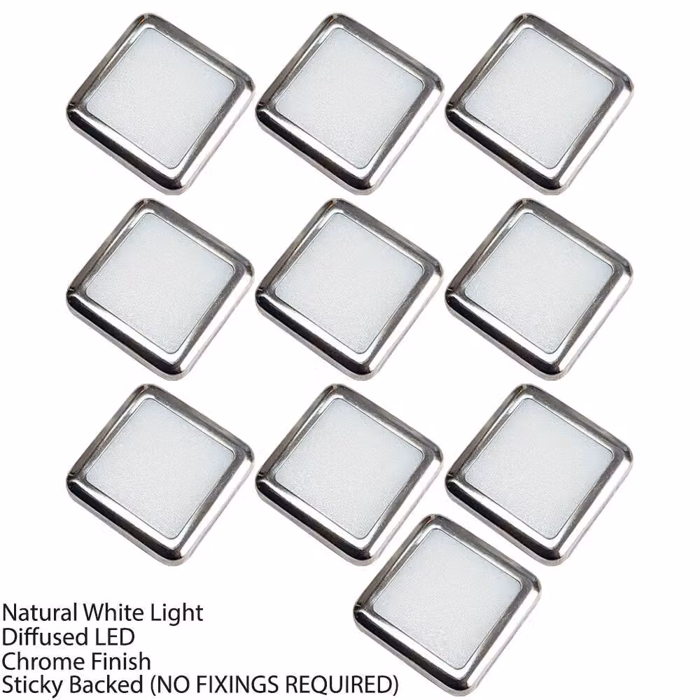 Loops Square LED Plinth Light Kit in Silver and White for Kitchen and Bathroom – 3