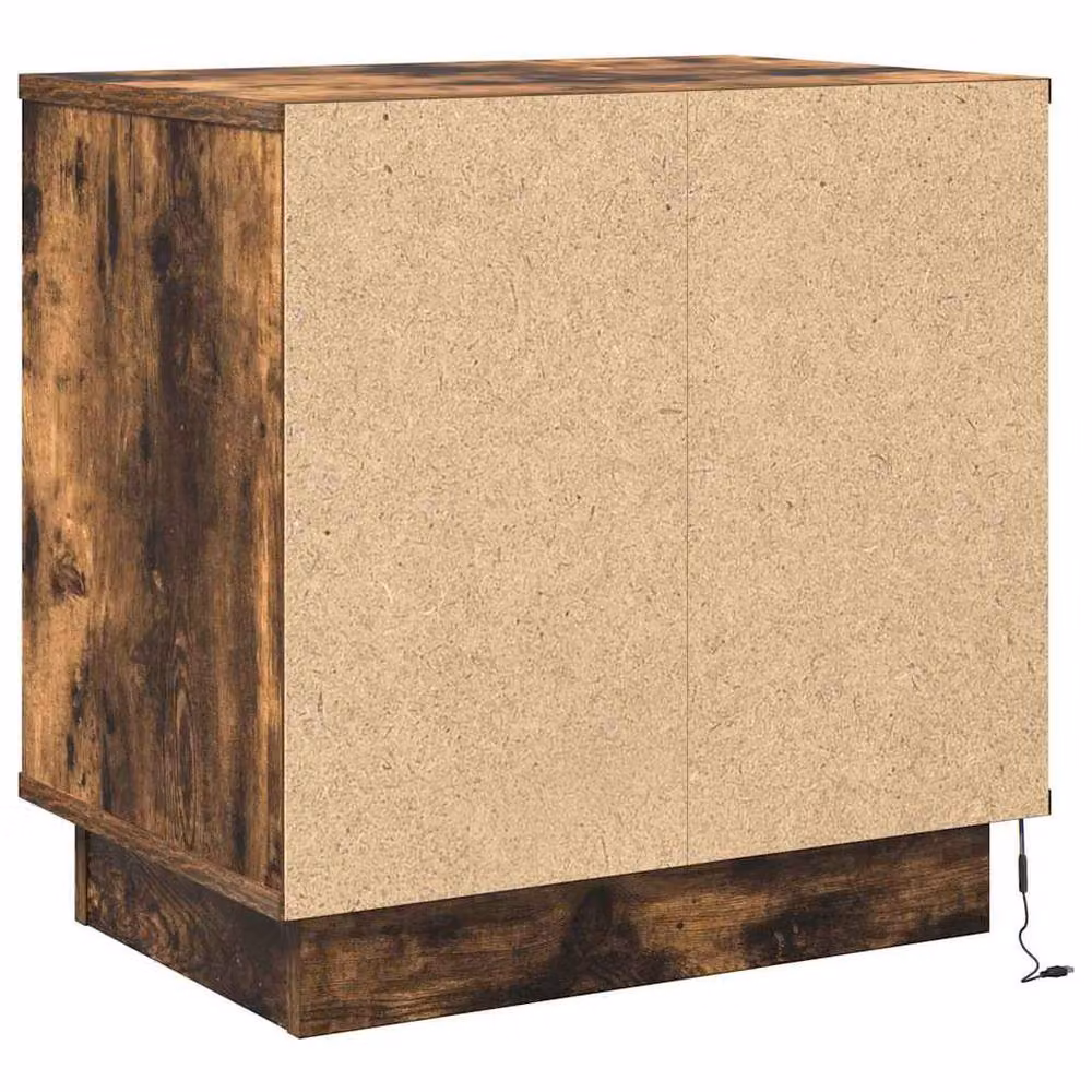 Berkfield Home Set of 2 Modern Smoked Oak Bedside Cabinets with Integrated LED Lights, Brown, W/D/H: 50 x 34 x 50 cm – 5