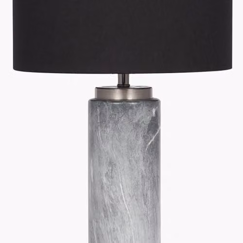 Pacific Lifestyle Grey Marble Effect Ceramic Table Lamp with Gold Detail, H: 55 cm, W: 30 cm, D: 30 cm – 3