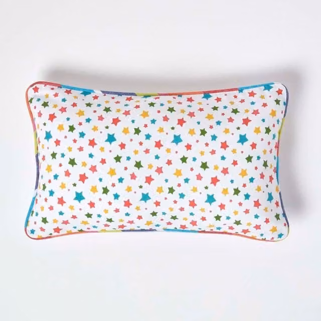 Homescapes Cotton Stars Cushion Cover, Multicolour, W: 50 cm x H: 50 cm