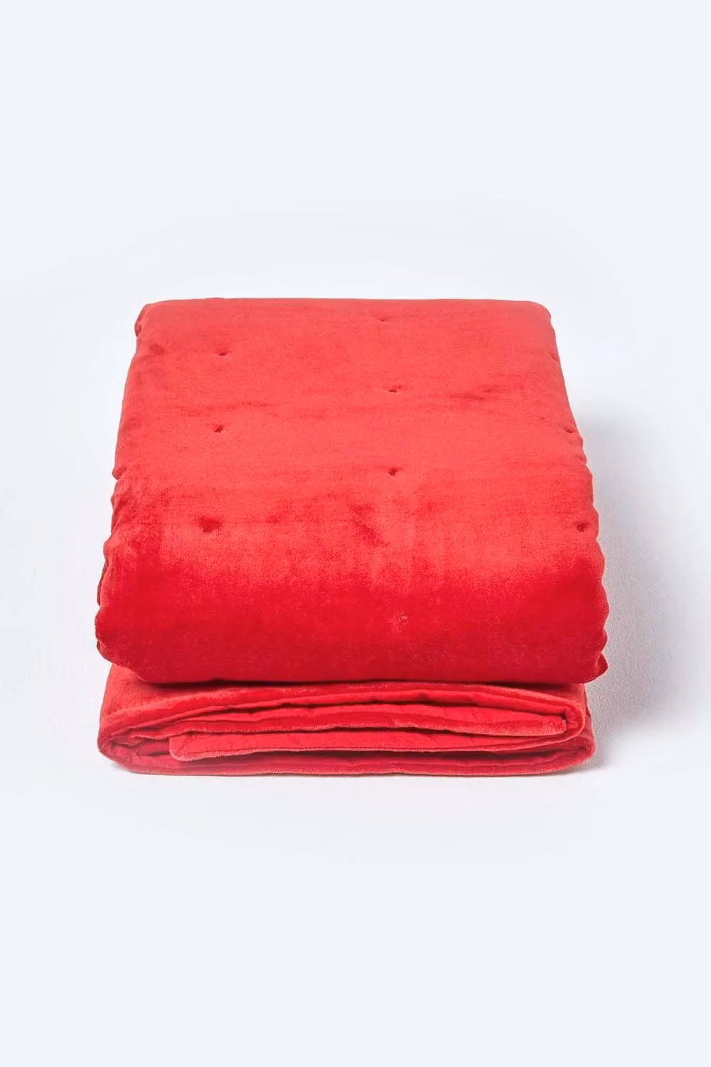 Homescapes Red Velvet Quilted Cotton Throw, W: 150 cm, D: 200 cm – 2