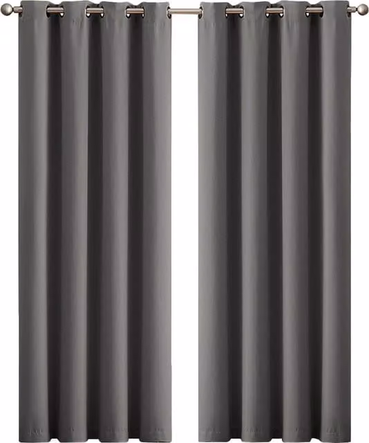 Marlow 2 Pack Triple Layer Eyelet Blackout Curtains, Plain Polyester with Sound Dampening, Width: 137 cm, Height: 117 cm