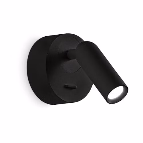 Netlighting Bean LED Round Wall Reading Light, Black, 3000K Warm White, 3.5W – 1