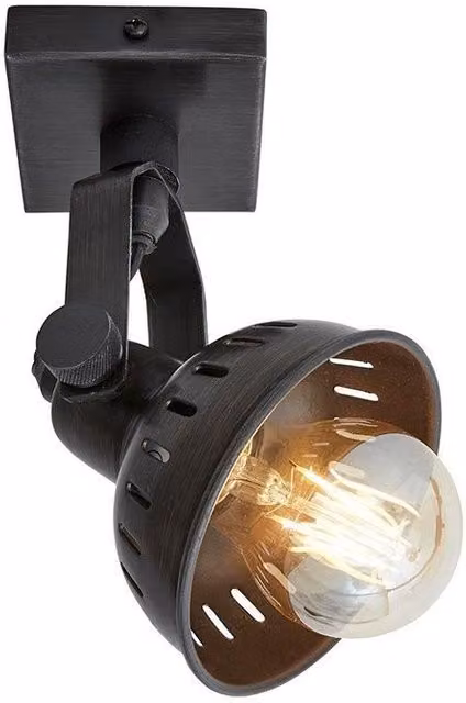 Industville Adjustable Swivel Spotlight Flush Mount Ceiling Light in Dark Grey Metal