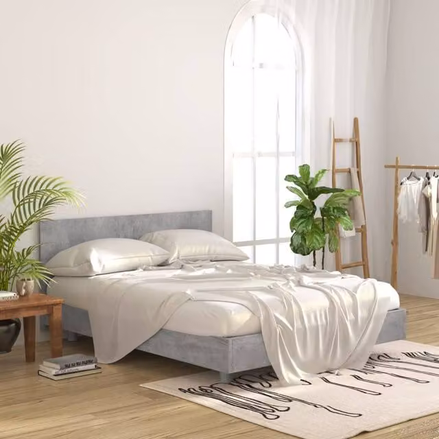 Berkfield Home Classic Bed Headboard in Concrete Grey, W: 160 cm, D: 1.5 cm, H: 80 cm