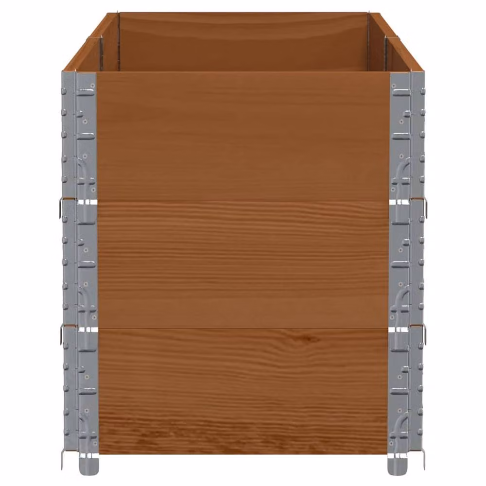 Berkfield Home Garden Brown Wooden Raised Bed Planter with Galvanised Steel, W: 150 cm, D: 50 cm, H: 50 cm – 3