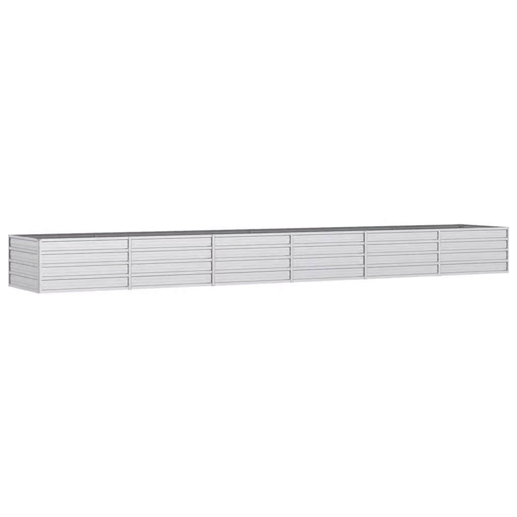 Berkfield Home Garden Galvanised Steel Raised Bed in Silver, W: 480 cm, D: 80 cm, H: 45 cm – 2
