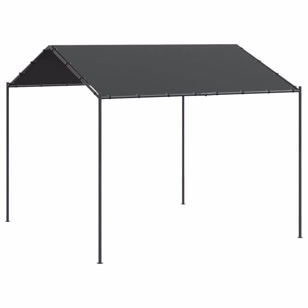 Berkfield Home Anthracite Gable Canopy Tent with Steel and Polyester Fabric in Black, W: 3 m x D: 3 m – 2
