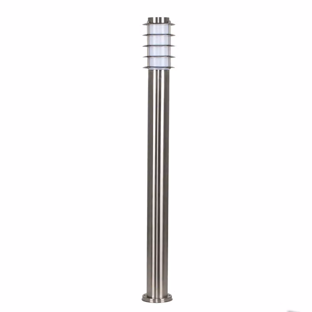 ValueLights Wharf Modern Stainless Steel Outdoor Bollard Lantern Light in Silver – 2