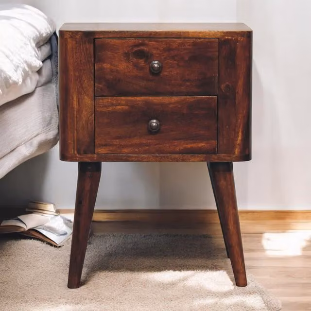 Artisan Furniture Bera Bedside Table in Brown Mango Wood