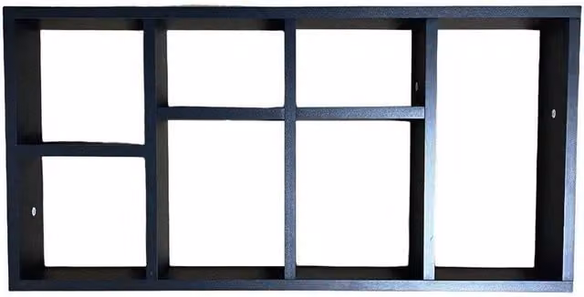 FORGEVIO Modern Matt Black Floating Wall Mounted Display Shelf