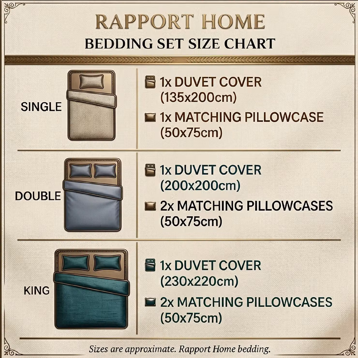 Rapport Home Vintage Graphic Duvet Cover and Pillowcase Set in Blue, Black and White, W/D/H: 180 x 200 cm, Pillowcase: 50 x 75 cm – 3