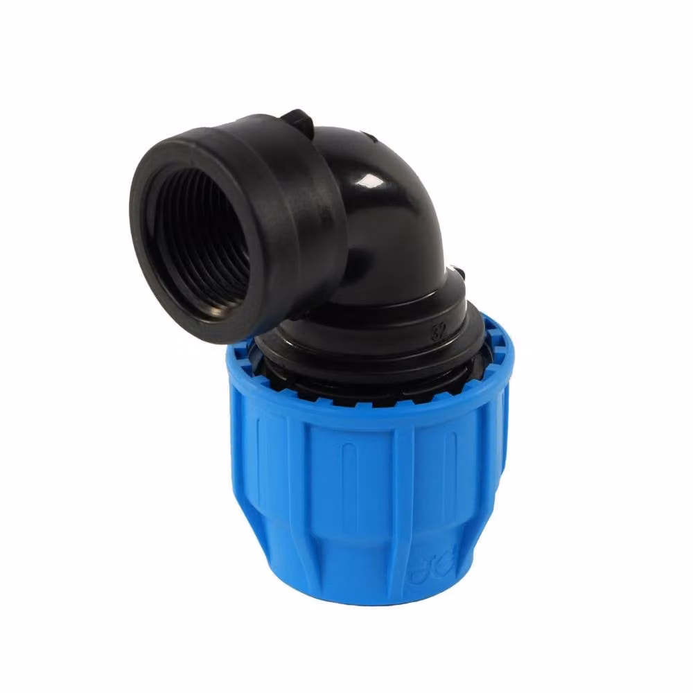 John Guest Blue MDPE Compression Female Threaded Elbow 25mm x 3/4" – 2