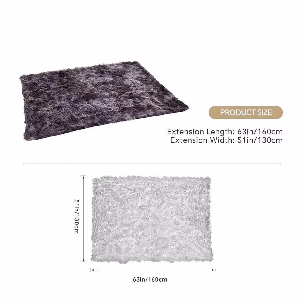 Pawnora Grey Faux Fur and Fleece Reversible Double Face Throw, W: 160 cm, D: 130 cm – 2