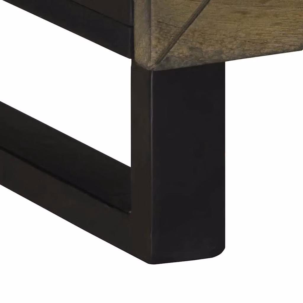 Berkfield Home Black Mango Wood TV Cabinet W/D/H: 70 x 33 x 46 cm – 5