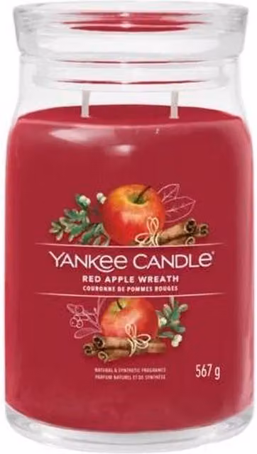 Yankee Candle Signature Red Apple Wreath Large Jar, 567g, Red