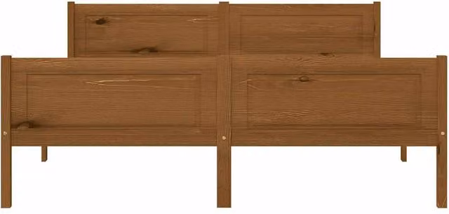 Berkfield Home Modern Solid Pinewood Bed Frame, Brown, W: 140 cm, D: 200 cm