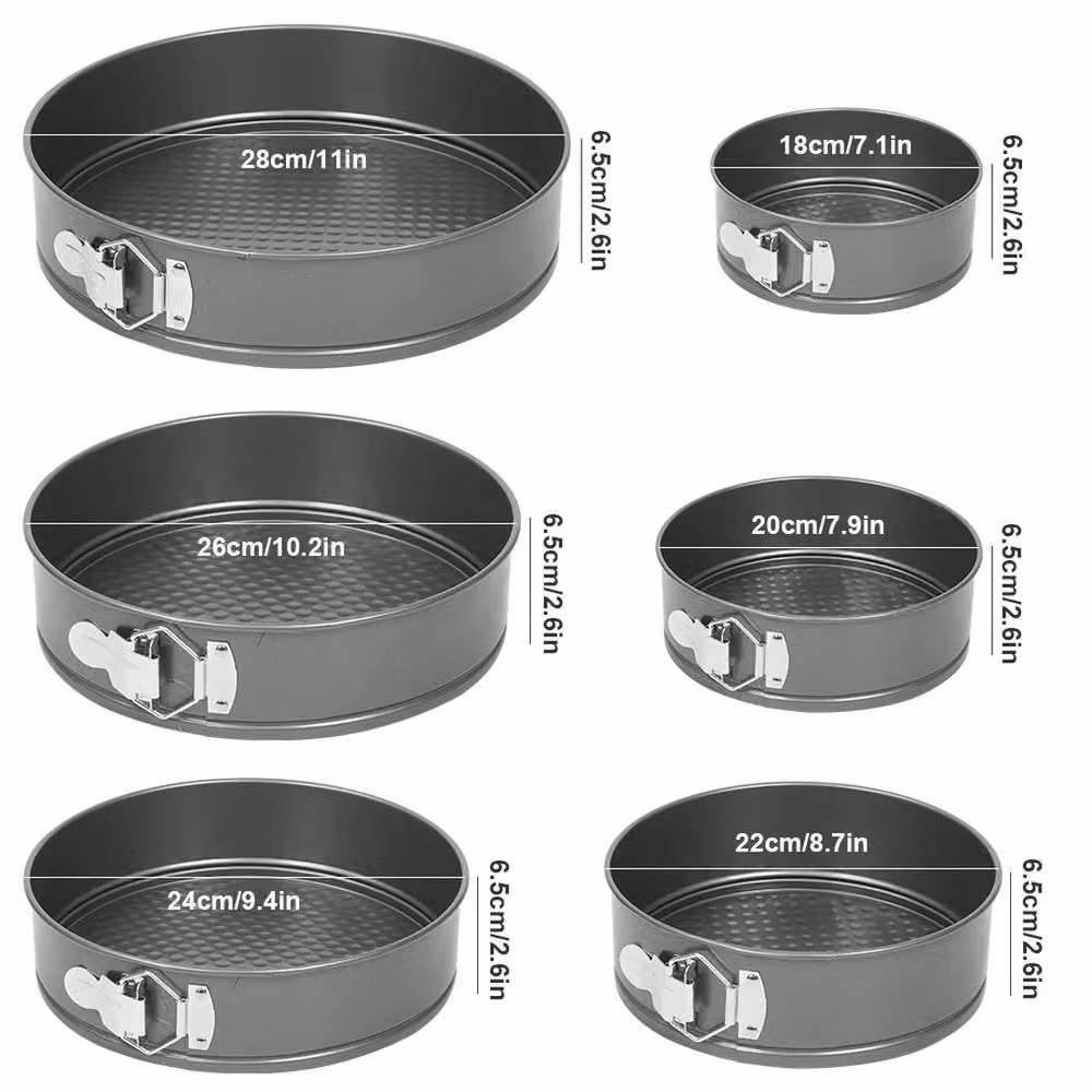 SPETLEK 6-Piece Round Non-Stick Springform Cake Tins in Grey – 3
