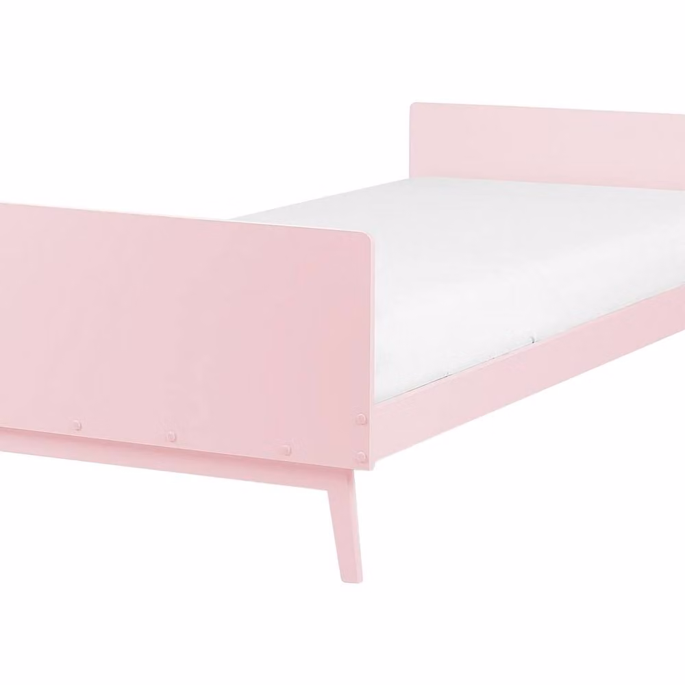 Wyld and Coco Scandinavian Single Bed in Pastel Pink Pine with Slatted Base, W: 90 cm, L: 200 cm – 2