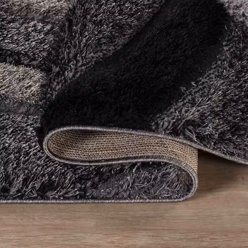 Serdim Rugs California Soft 3D Shimmer Shaggy Living Room Area Rug, Grey, W: 200 cm, D: 290 cm – 5