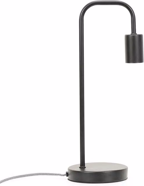 ValueLights Bronx Curved Stem Table Lamp in Black