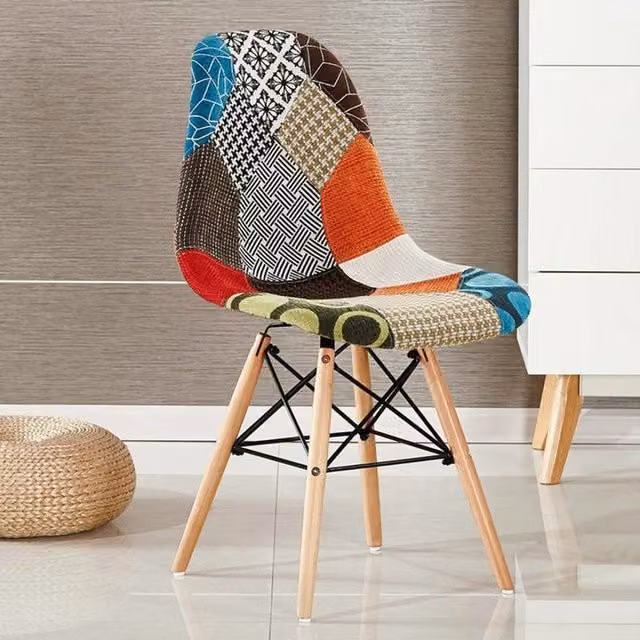 Life Interiors Moda Abstract Patchwork Fabric Dining Chair in Multicolour