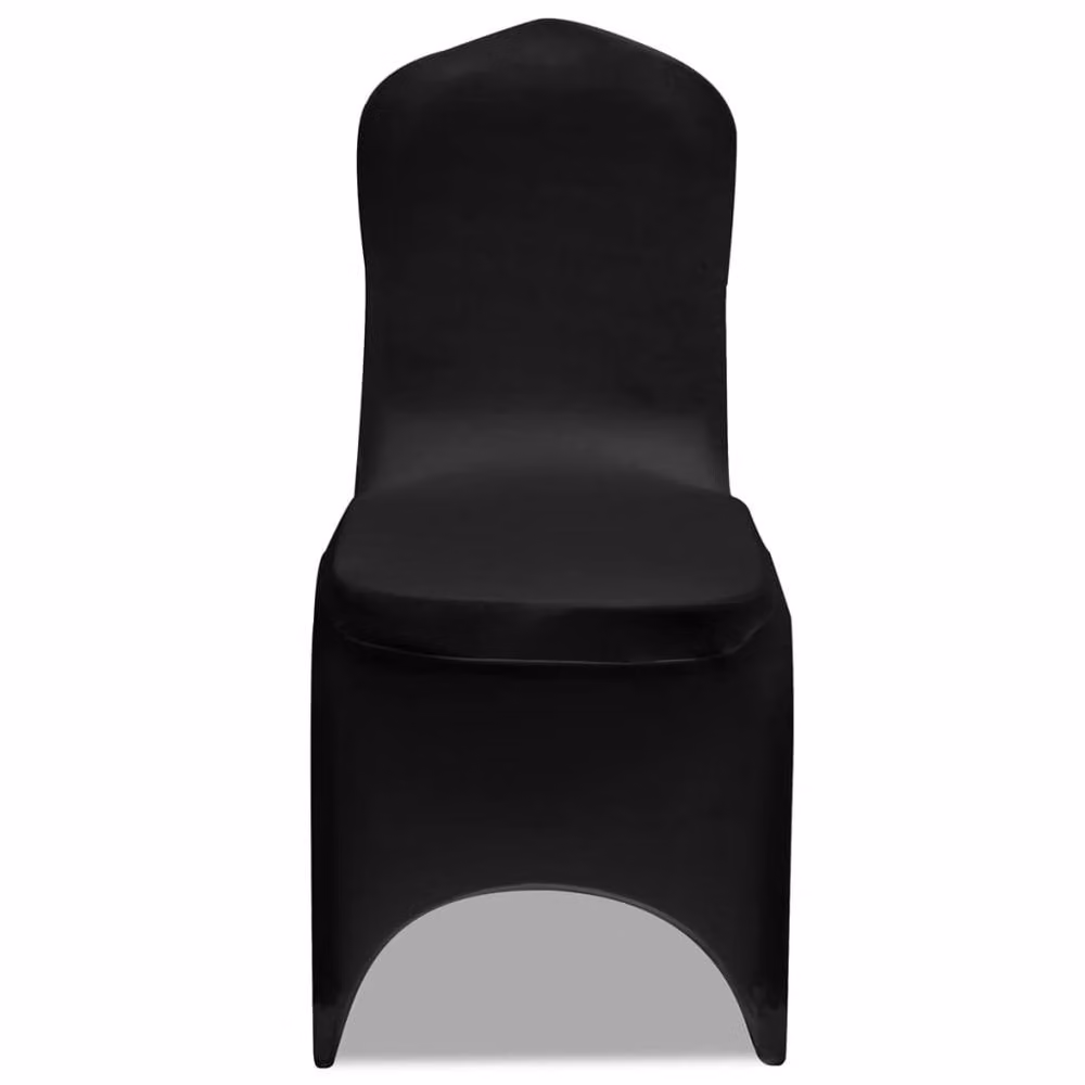 Berkfield Home Black Stretch Elastic Dining Chair Covers, 12 Pack – 4
