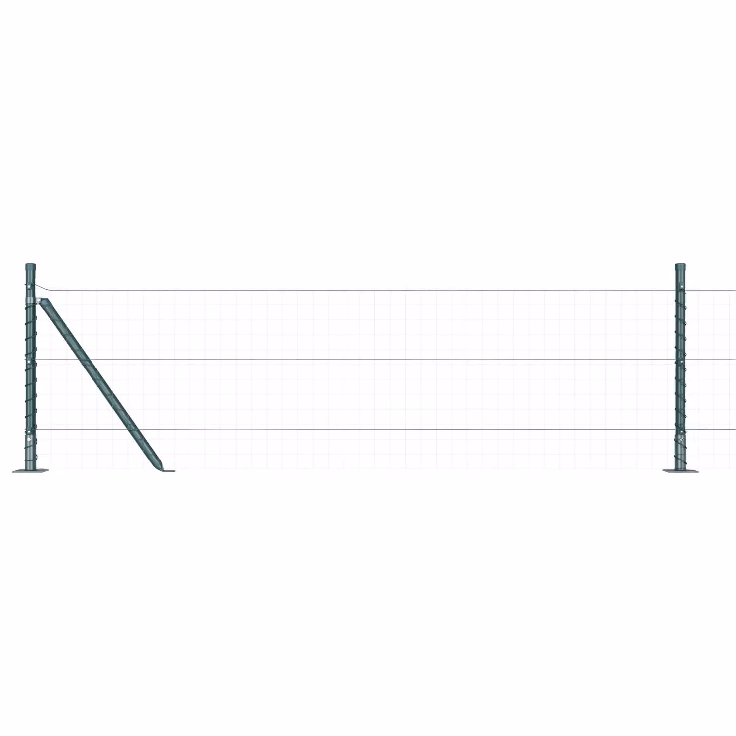 Berkfield Home Set of 26 Green Powder-Coated Steel Square Fence Posts, W/D/H: 3.2 x 3.2 x 50 cm – 4