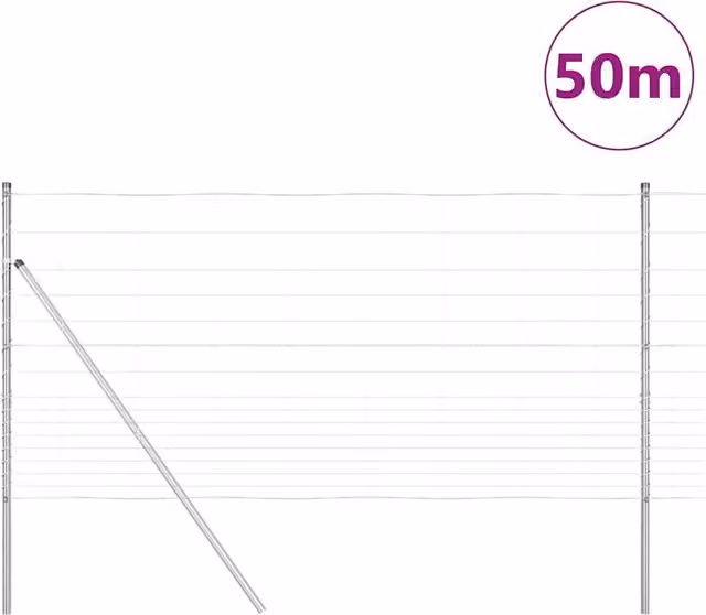 Berkfield Home Modern Field Fence, Galvanised Steel, Silver, H: 120 cm x L: 50 m