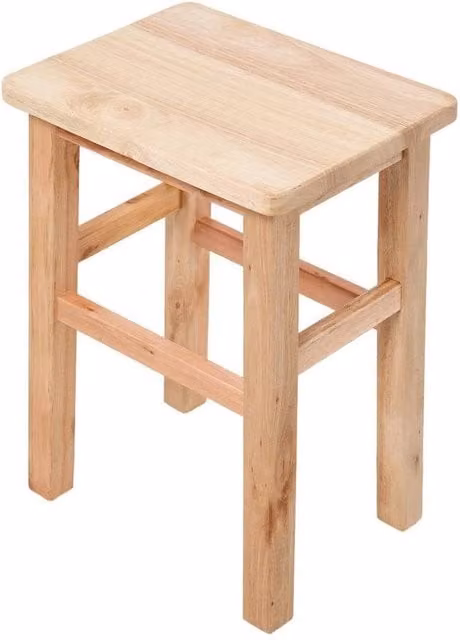 KORVIXA Solid Beech Wood Square Bar Side Stool in Brown, W/D/H: 30 x 30 x 30 cm