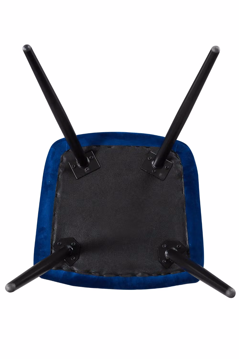Life Interiors Camden Modern Velvet Dining Chair with Armrests and Black Metal Legs in Blue – 5