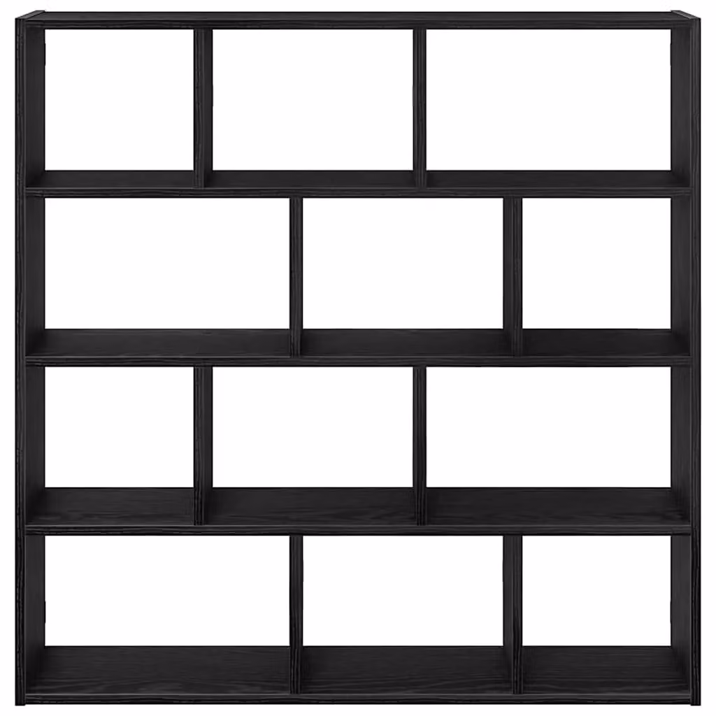 Berkfield Home Wall Mounted 12 Compartment Cube Shelf in Black Matt Engineered Wood – 3
