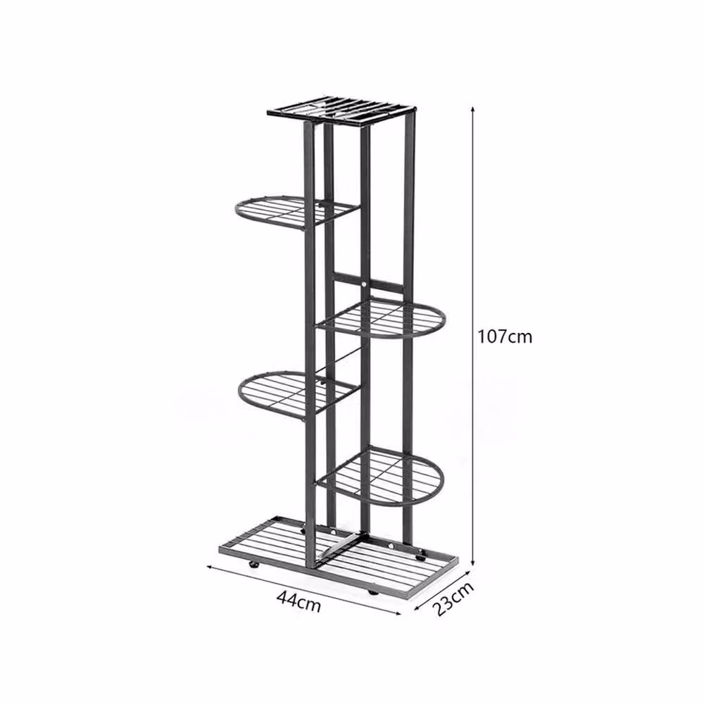 EONLION 6 Tier Metal Plant Stand, Black, W/D/H: 50 x 50 x 107 cm – 2