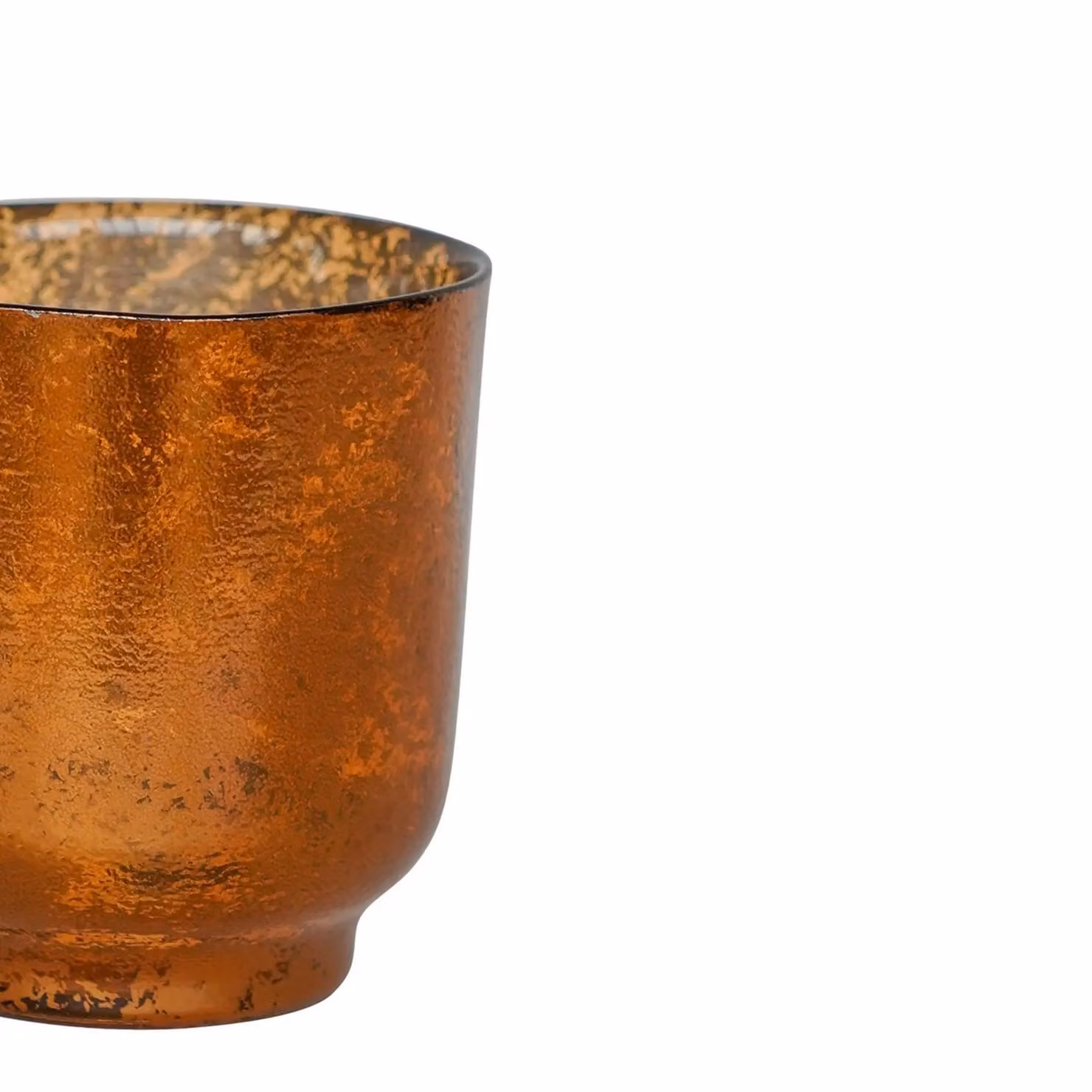 Ivyline Antique Bronze and Gold Metallic Glass Tealight Holder, H19 cm x W15.5 cm – 3