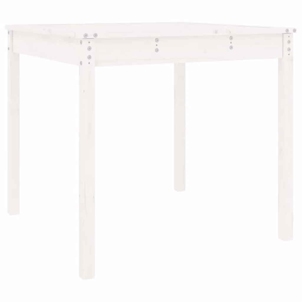 Berkfield Home White Solid Wood Pine Garden Table W/D/H: 82.5 x 82.5 x 76 cm – 2