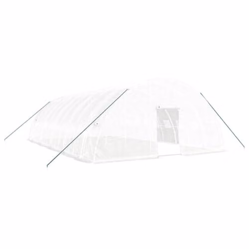 vidaXL White Steel Frame Greenhouse with 60 m² Growing Area, W: 10.0 m, D: 6.0 m, H: 2.85 m – 1