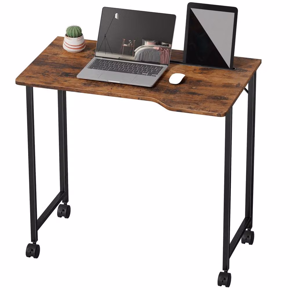 Rolipo Small Folding Writing Desk with Castors in Brown – 2