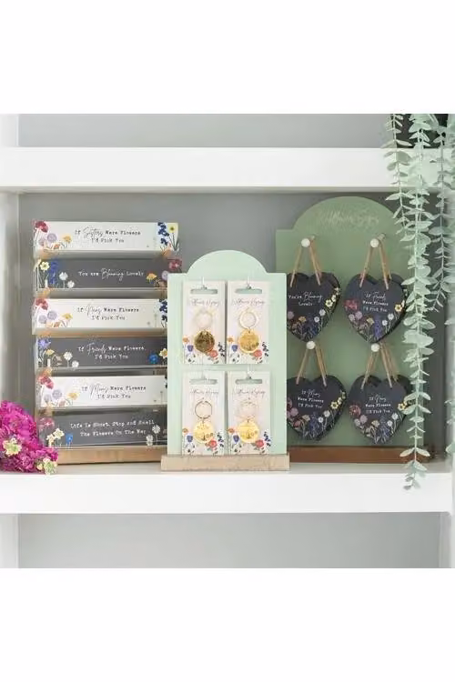 KDMD Set of 36 Multicolour Floral Wildflower Wood Block Signs for Tabletop Display – 3