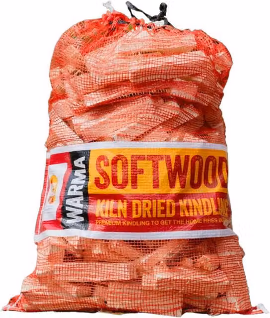 Warma Natural Kindling Wood Sticks in a Net Bag