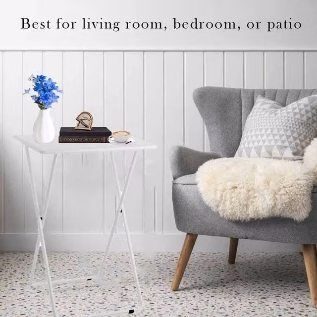 EONLION White Folding Tray Table for your Living Room, 100 cm – 1